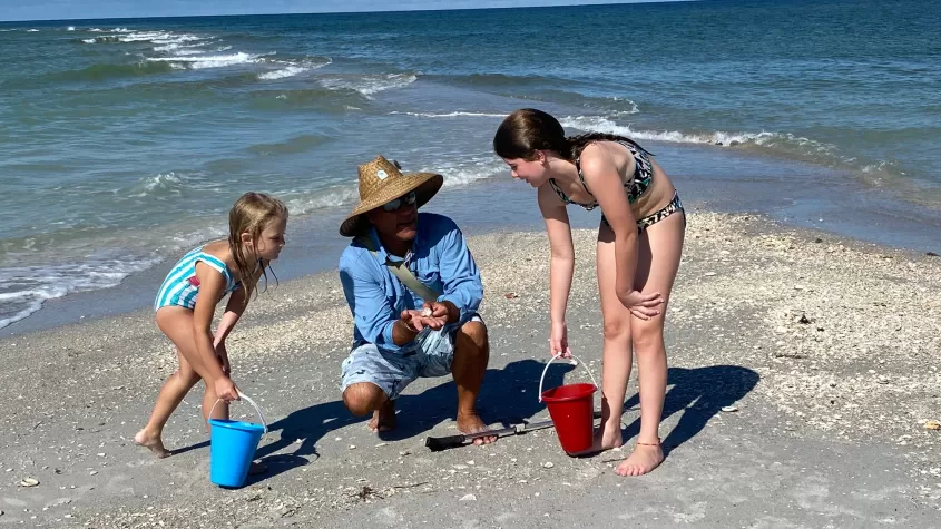 Shelling Capt Brian and kids