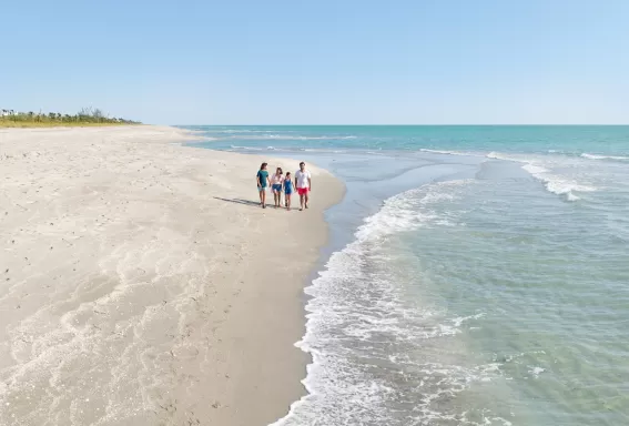 family on beach