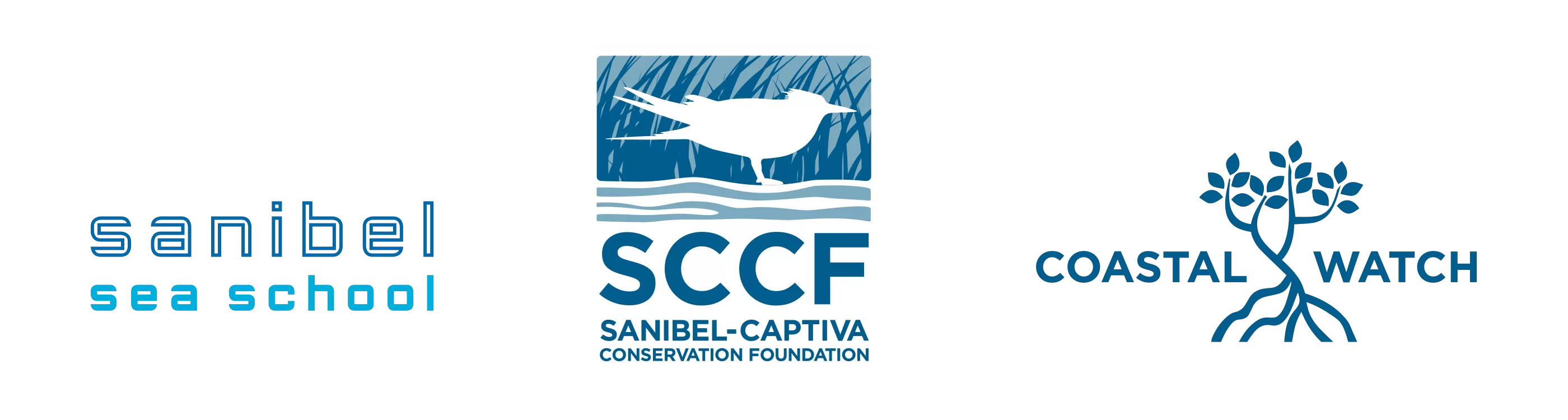 three logos coastal watch, sccf and sanibel sea school